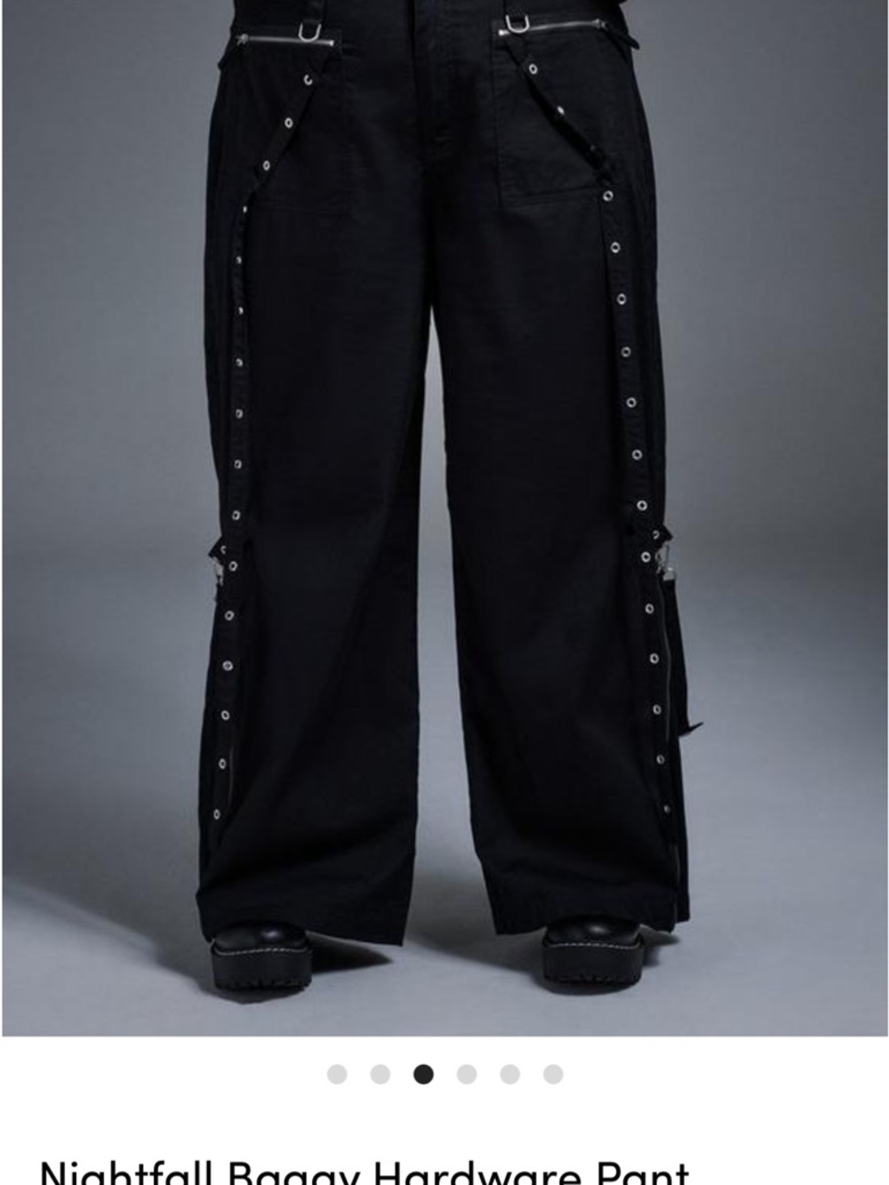 Torrid Nightfall strappy y2k baggy hardware pants goth emo 14 black - Picture 3 of 9